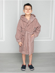 Детский халат махровый с вышивкой Бурый Мишка