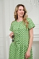 Платье женское из кулирки Кармелита / Бело-зеленый горошек