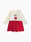 Детское боди-платье "Милашка" 20266 Кремовый, красный