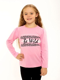Детская футболка с длинным рукавом "Девчуля" арт. дк221р / Розовый