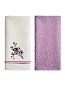 Набор кухонных полотенец вафельное полотно + махра 2 шт. / Белый, фиолетовый (maxi)